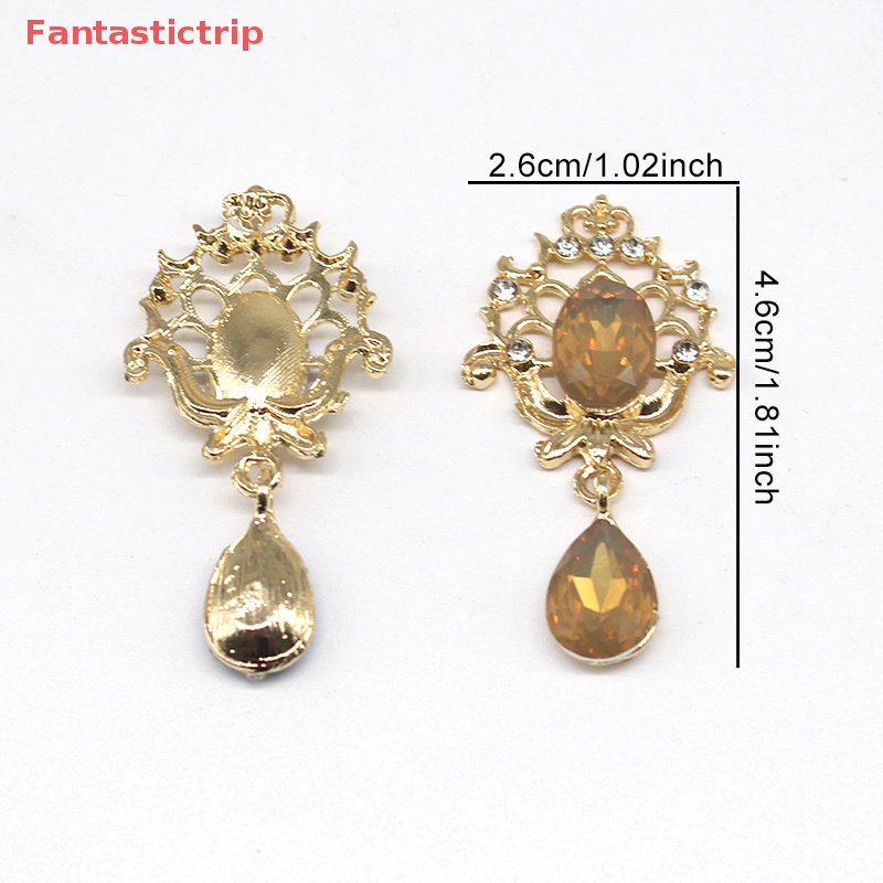 Nút Cài Áo Bằng Hợp Kim Đính Đá 46 * 26MM DIY