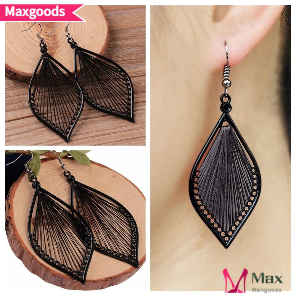 1 Đôi Bông Tai Hình Chiếc Lá Phong Cách Bohemia Thời Trang