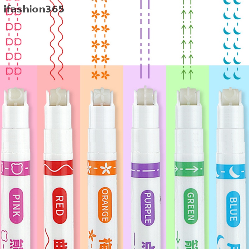 Set 6 Bút Đánh Dấu Dạng Lăn Nhiều Hình Dạng Màu Sắc Thời Trang ifashion365