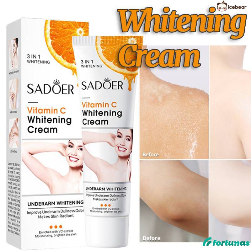 Sadoer Vitamin C Nách Làm Trắng giữ ẩm Kem tẩy trắng bộ phận riêng khỏe mạnh loại bỏ melanin đầu gối cánh tay Kem dưỡng da chăm sóc da produit dikalu