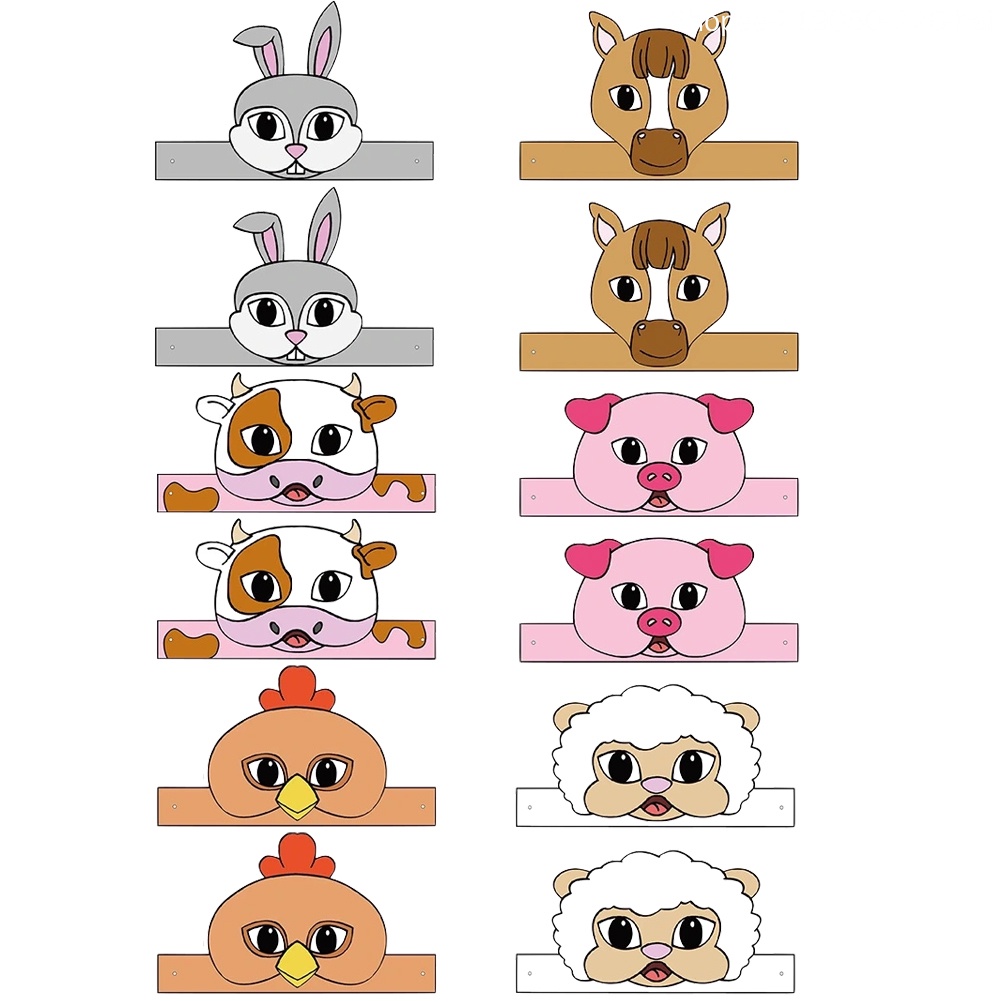 Bộ 12 Mũ Đội Hình Thú Ngộ Nghĩnh Cho Bé