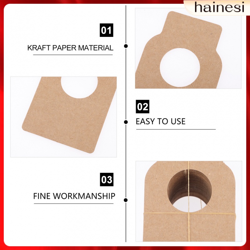 Set 100 Thẻ Giấy Kraft Treo Chai Rượu Trang Trí Giáng Sinh