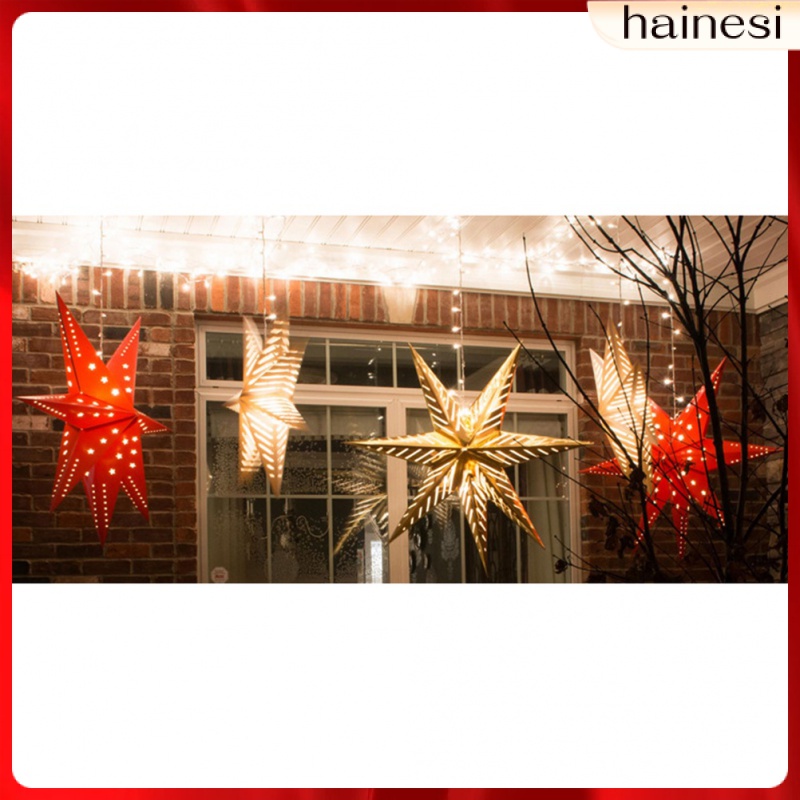 Set 2 Đèn Lồng Giấy Hình Ngôi Sao Chín Cánh Trang Trí Giáng Sinh