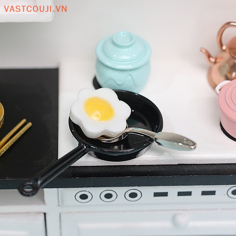 1 Bộ Chảo Chiên Trứng Trang Trí Nhà Búp Bê Tỉ Lệ 1: 12