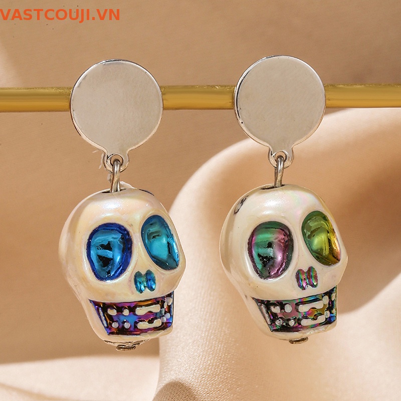 Bông Tai Hình Đầu Lâu Phong Cách Gothic Thời Trang Cho Nữ