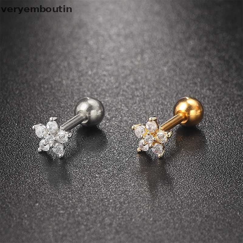 1 Khuyên Tai Dạng Xoắn Ốc Đính Đá Zircon