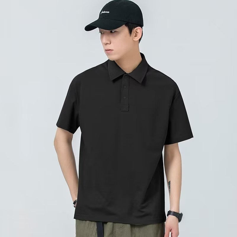 Áo polo Màu Trơn Tay Ngắn Dáng Rộng Thời Trang Trẻ Trung Cho Nam