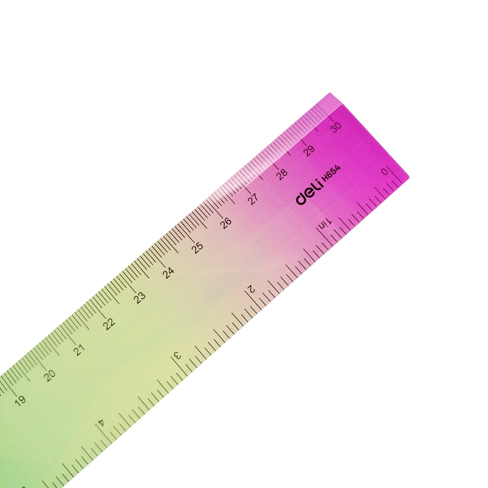Thước Kẻ Màu Cực Quang 30 cm - Deli EH654