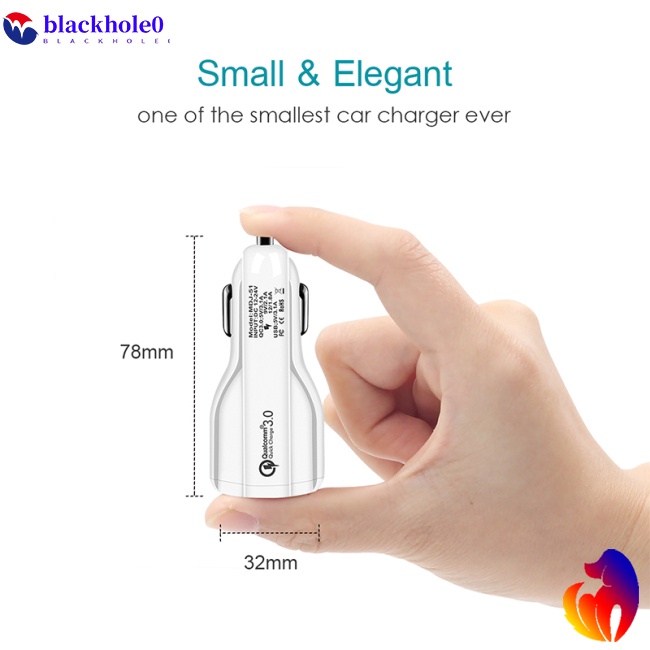 Tẩu Sạc Điện Thoại Nhanh 3.0 2 Cổng USB Cho Xe Hơi