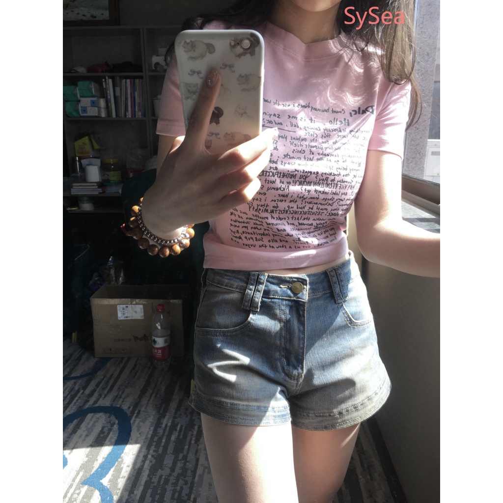 Áo Kiểu Dáng Ôm Phong Cách Retro Mỹ Trẻ Trung Quyến Rũ Dành Cho Nữ