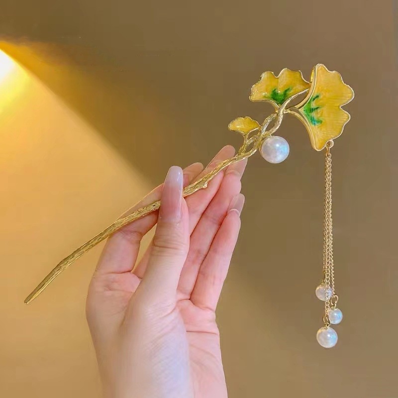 Trâm Cài Tóc Phối Tua Rua Phong Cách Cổ Điển Đơn Giản Mới