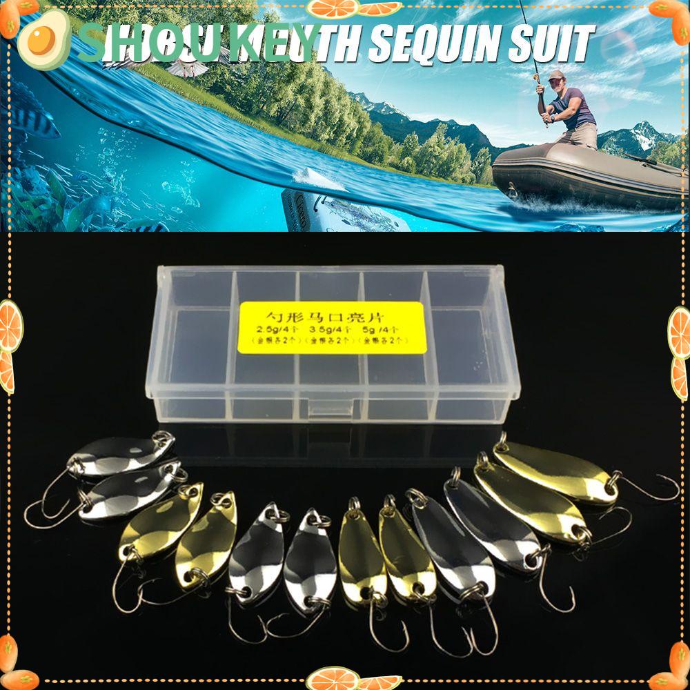 Hộp 12 Mồi Câu Cá Kim Loại Lấp Lánh Chống Ồn