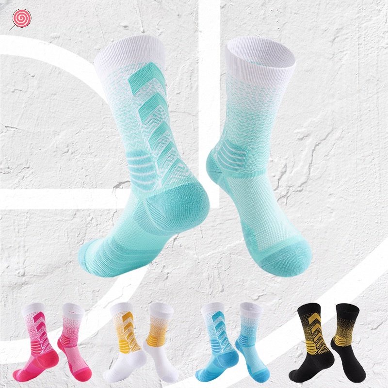 Vớ Thể Thao Bóng Rổ Chuyên Nghiệp Cổ Cao Dày Dặn Thay Đổi Màu Gradient 2023 HSU