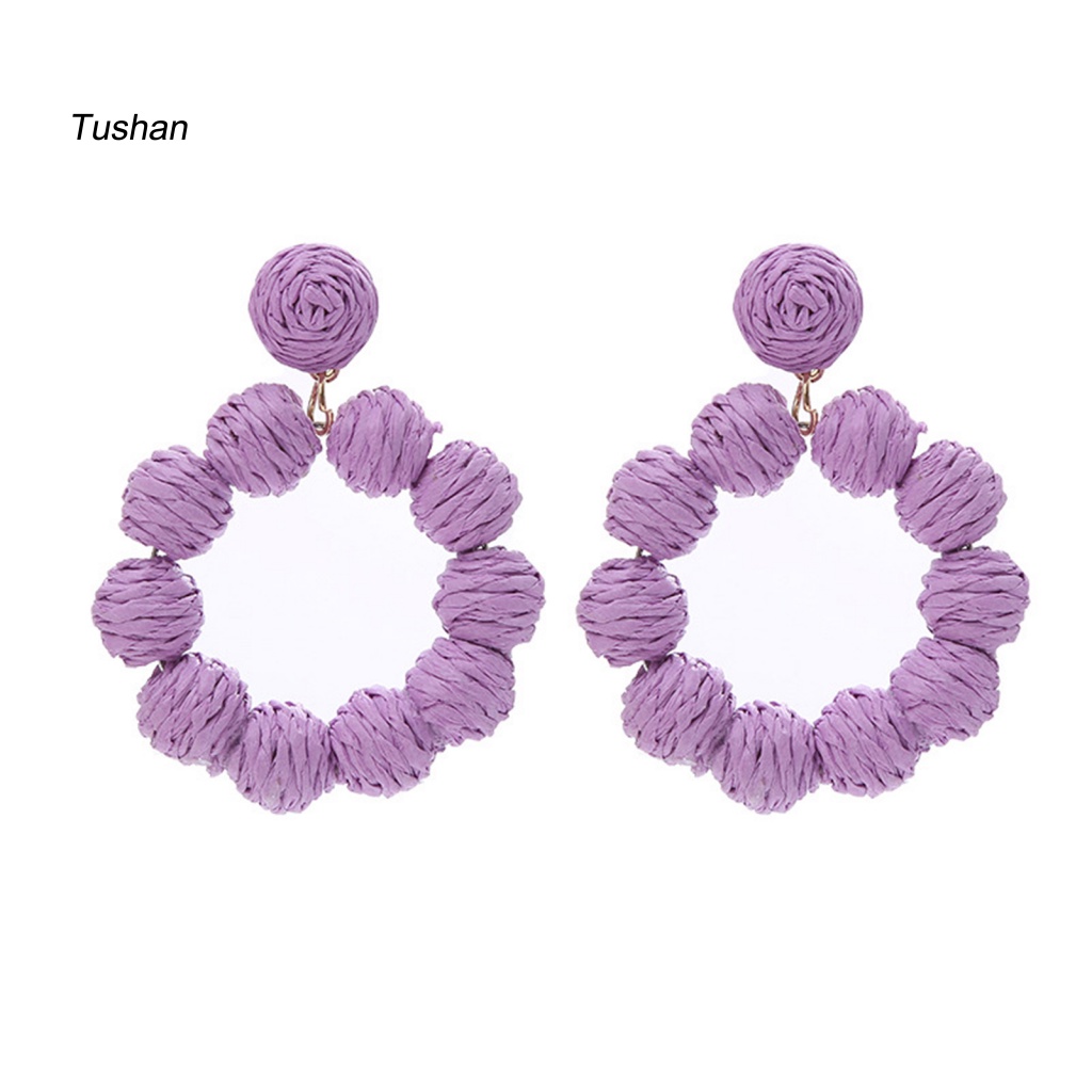 1 Đôi Bông Tai Hình Tròn Phong Cách Bohemian Dành Cho Nữ