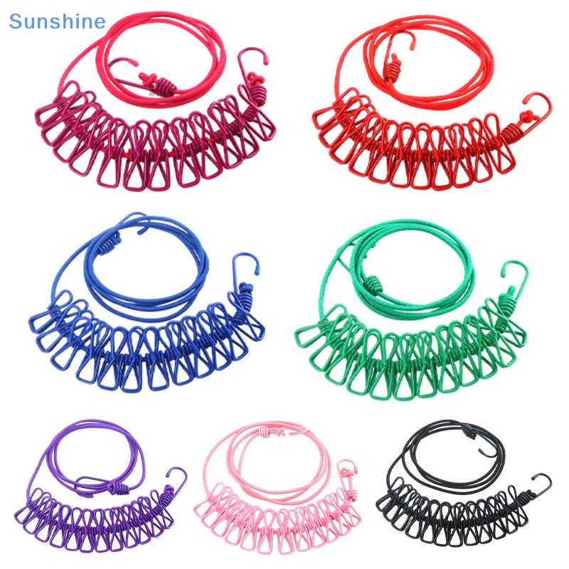 Dây Phơi Quần Áo 4M 12 Kẹp Chống Trượt Tiện Dụng