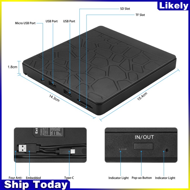 Ổ Đĩa Dvd Gắn Ngoài Kết Nối Usb 3.0 Cho Máy Tính