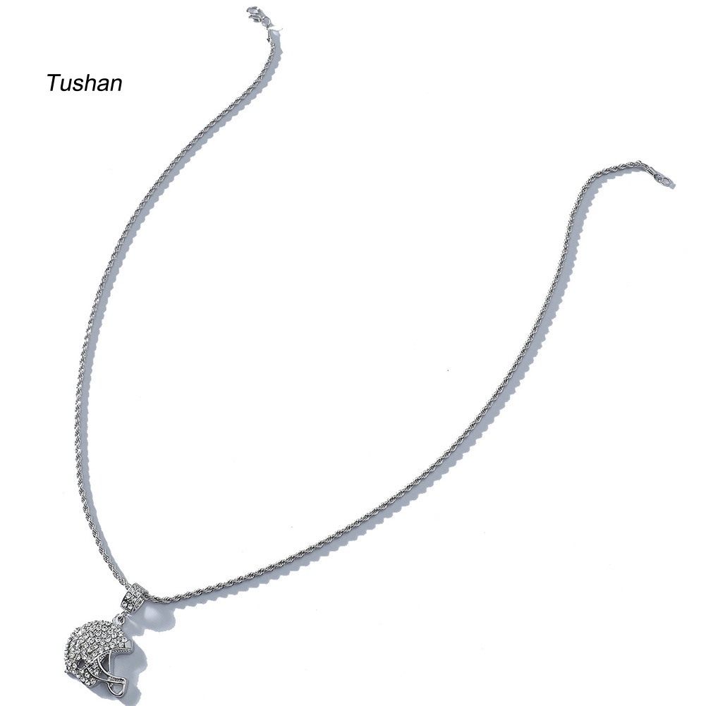 Vòng cổ Mặt Hình Nón Bầu Dục Đính Đá Thời Trang Unisex