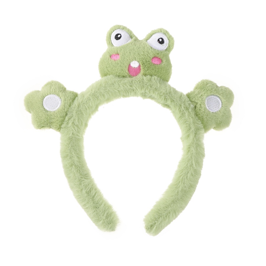 Băng Đô Cài Tóc Hình Ếch Hoạt Hình Nhồi Bông Dễ Thương Cho Bé Gái Rửa Mặt