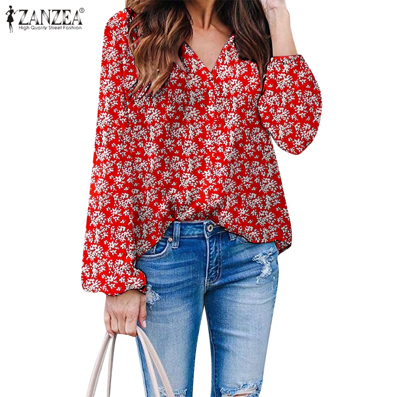 Zanzea Áo Nữ Tay Dài Cổ Chữ V Thời Trang Quyến Rũ