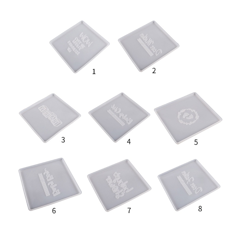 Khuôn Silicone Làm Đế Lót Ly Hình Vuông In Chữ Mojito Diy