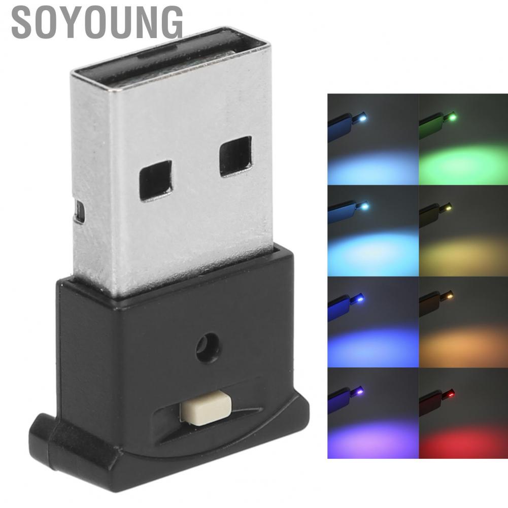 Soyoung car interior lighting USB  Ambient Light 8 Colors RGB Dynamic Change Brightness Adjustable Mini Interior Decorative Lamp