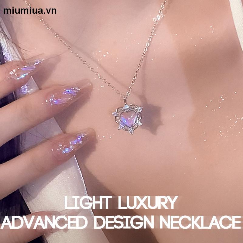 Miumiua🔮Vòng cổ choker mặt đá quý nhân tạo hình trái tim thời trang cho nữ