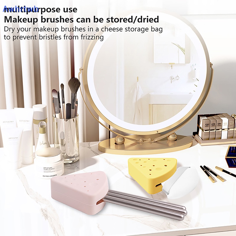 Hộp Đựng Mút Trang Điểm Hình Tam Giác Bằng Silicone Tiện Dụng Mới