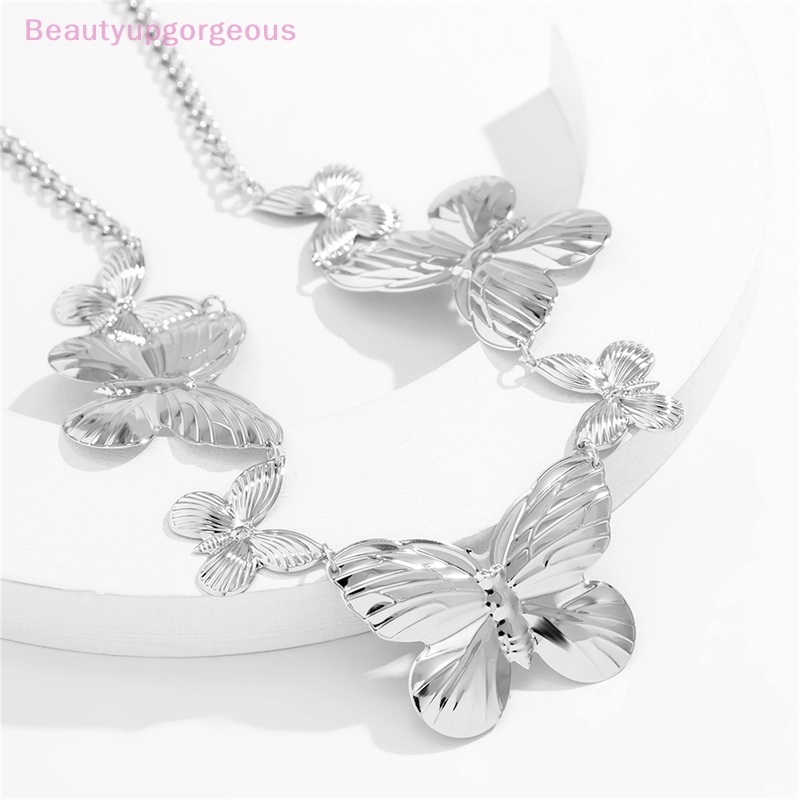 [Beautyupgorgeous] Dây Xích Đeo Hông Bằng Kim Loại Hình Bướm Lớn Phong Cách Punk Đơn Giản Cho Nữ