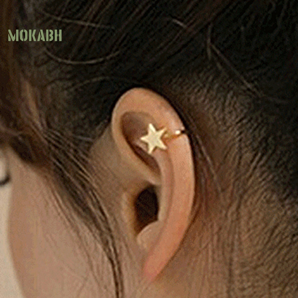 Bông Tai Kẹp Hình Ngôi Sao / Trái Tim / Mặt Trăng / Tam Giác Bằng Hợp Kim Tinh Tế Thời