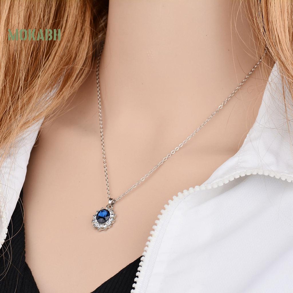 Vòng cổ Đính Đá Sapphire Nhân Tạo Thời Trang Cho Cuộc Sống Hàng Ngày