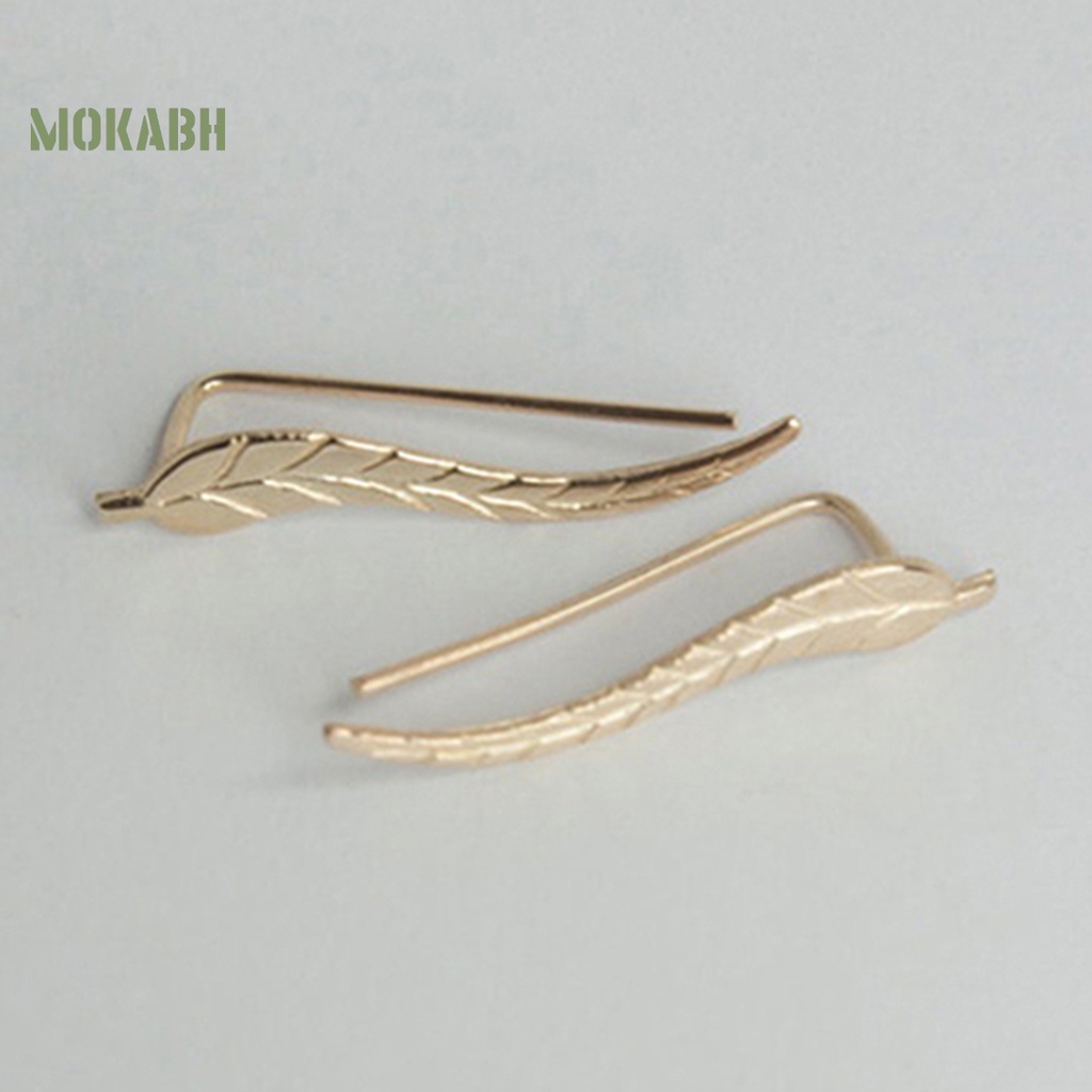 1 Đôi Bông Tai Hình Chiếc Lá Bằng Hợp Kim Tinh Tế Thời Trang Cho Nữ