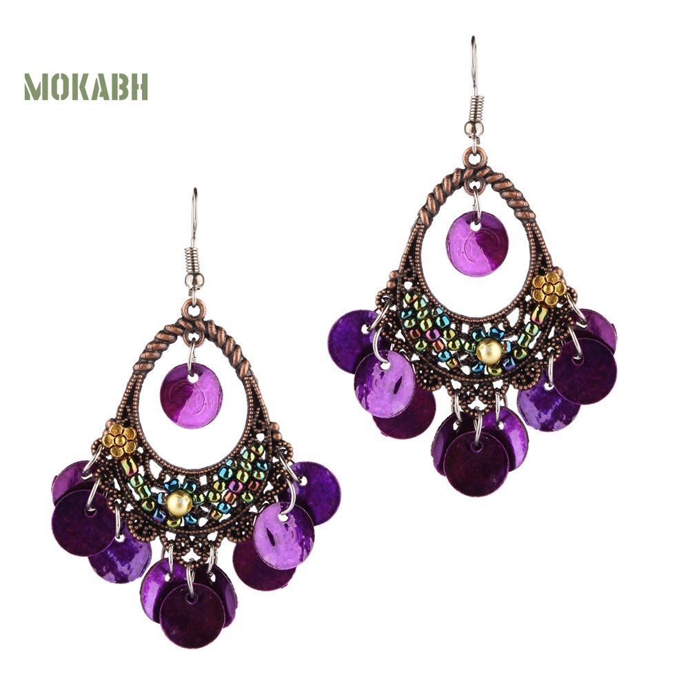 Bông Tai Hình Đĩa Tròn Phong Cách Bohemian Thời Trang Cho Nữ