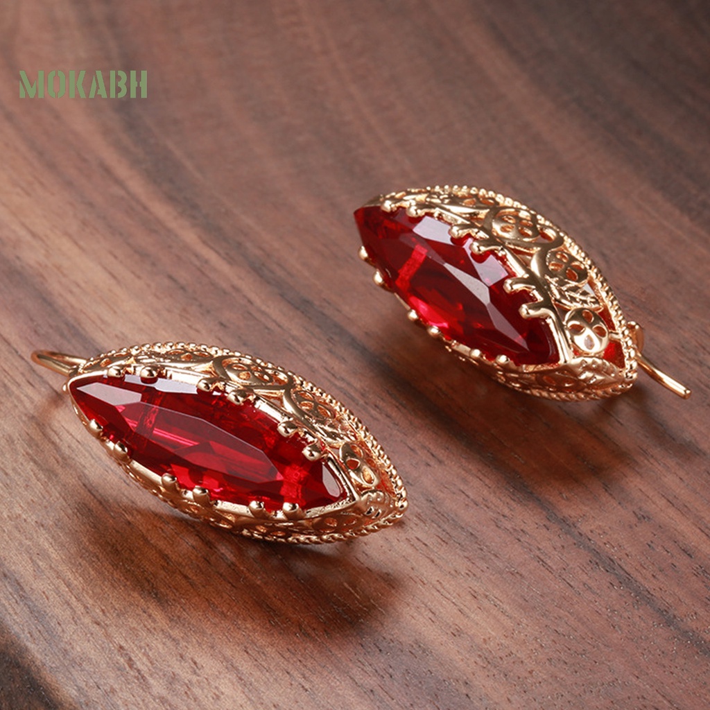 1 Bộ Vòng cổ + Bông Tai Hình Oval Rỗng Sáng Điều Chỉnh Được Phong Cách Vintage Thanh Lịch