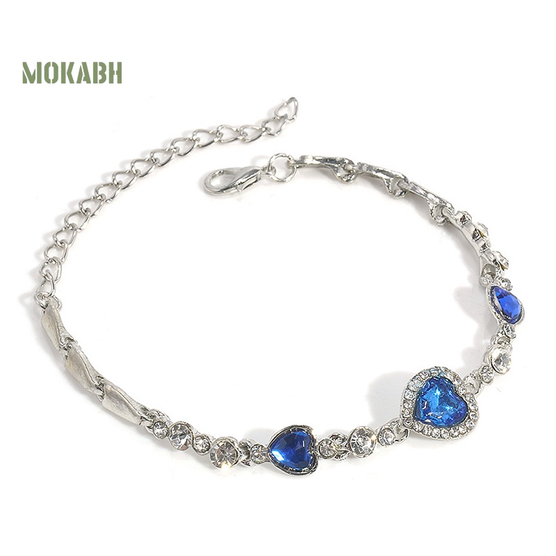 (Hot) Vòng Tay HợP Kim ĐíNh Đá HìNh Tim Xinh XắN