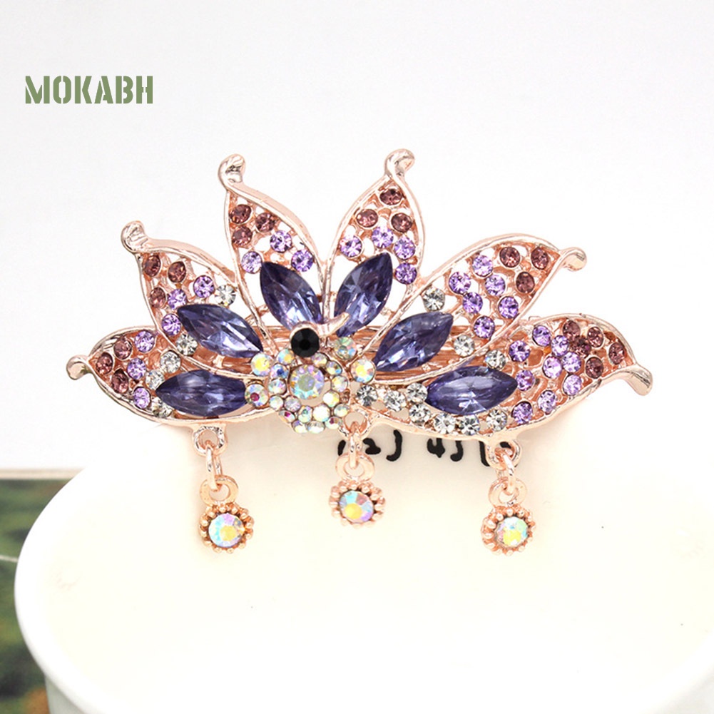 Kẹp Tóc Hình Bướm / Chim Công Đính Đá Thanh Lịch Cho Nữ