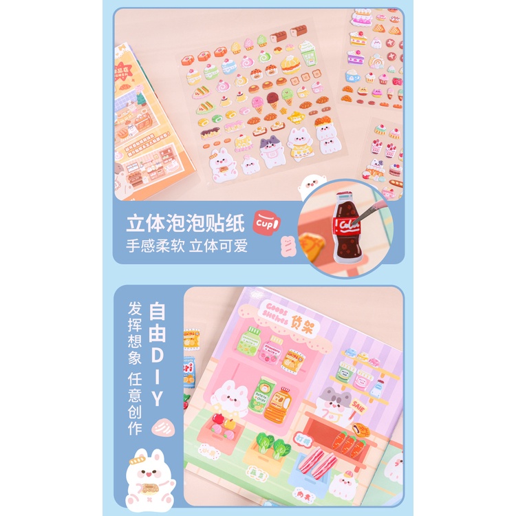 Miếng Dán Trang Trí Sổ Tay Hình Sở Thú Marshmallow Dễ Thương Cho Bé