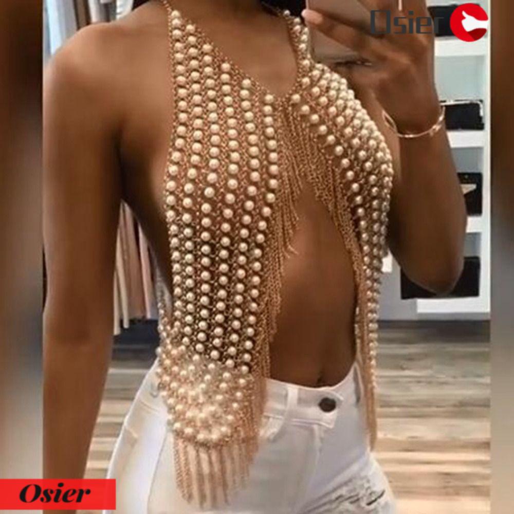 1 Vòng cổ Cơ Thể Mặc Bikini Đính Hạt Tua Rua Thời Trang Quyến Rũ