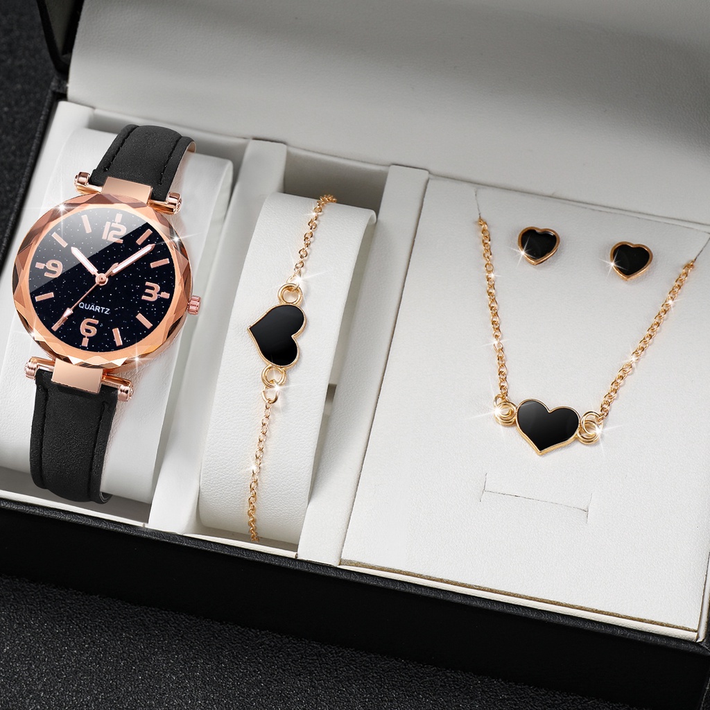 Đồng Hồ Nữ Dây Da Mặt Tròn Đính Đá Thời Trang