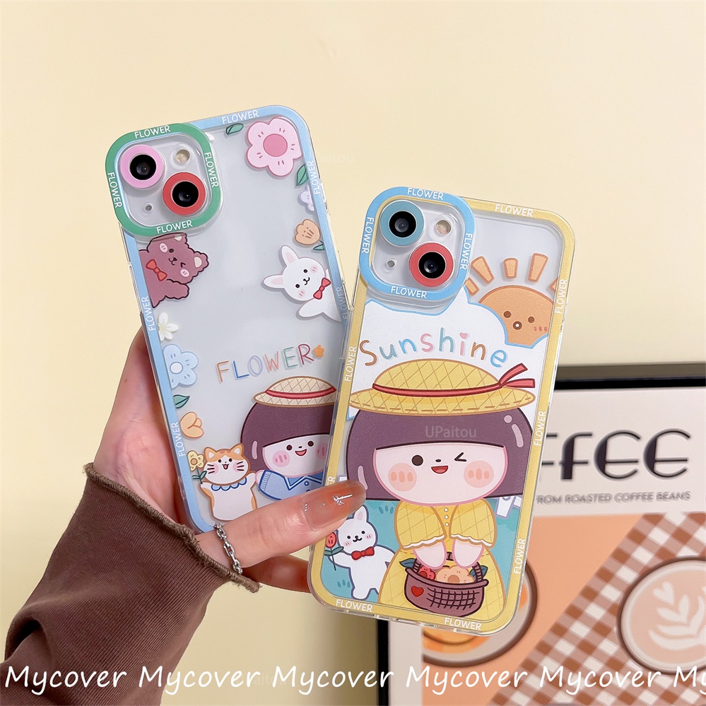 Ốp Điện Thoại Silicon Họa Tiết Hoạt Hình Cô Gái Dễ Thương Cho iPhone 11 12 13 14 Pro Max X Xr Xs 8 7 6 Plus SE 2020