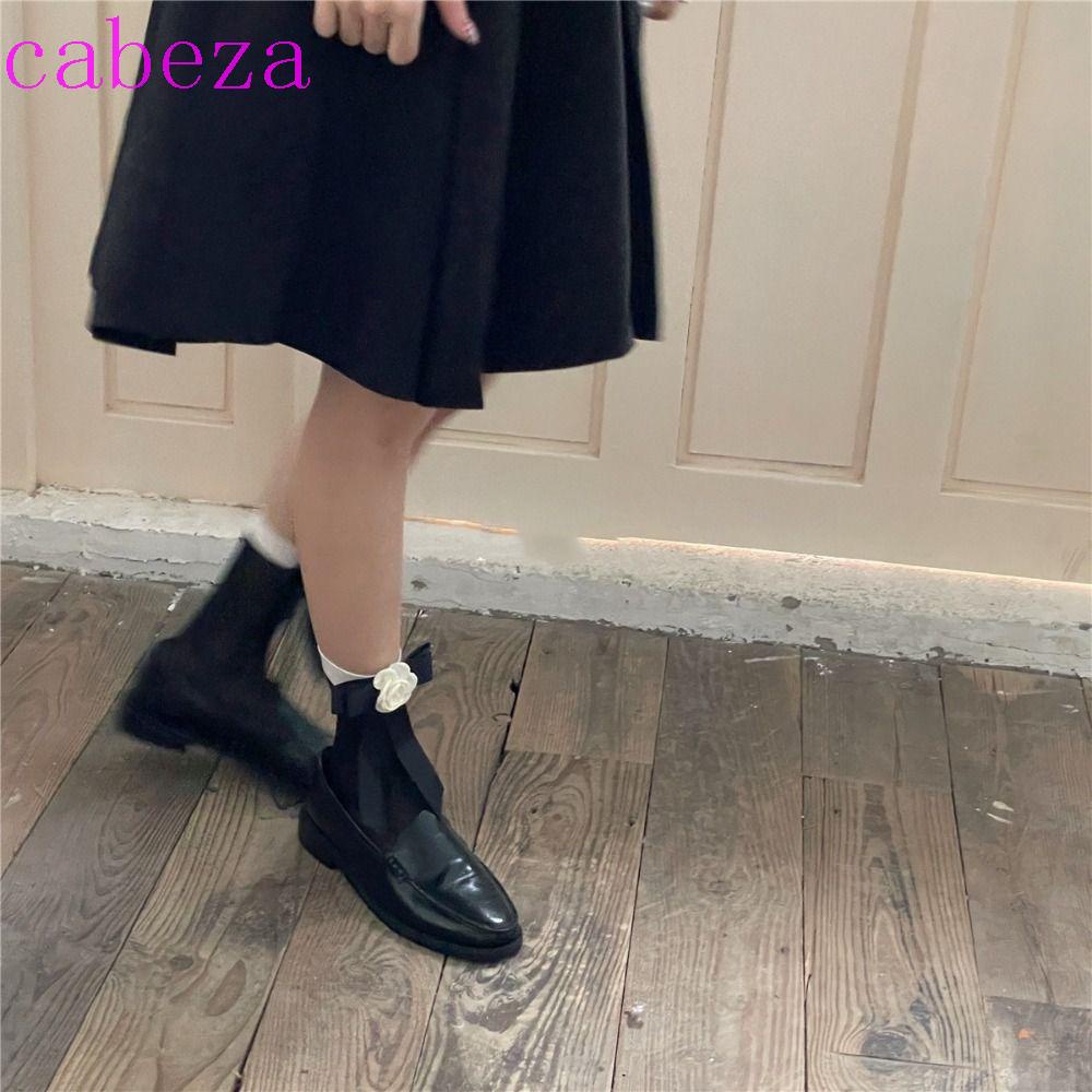 Đôi Vớ Cotton Thoáng Khí Thấm Hút Mồ Hôi In Họa Tiết Hoa Trà Dễ Thương Phong Cách Lolita