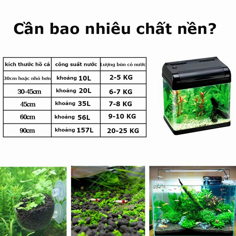 Rẻ 🥇Đất nền thủy sinh, Phân nền thủy sinh chuyên dùng cho hồ thủy sinh, cây thủy sinh, Hạt giống cây thủy sinh