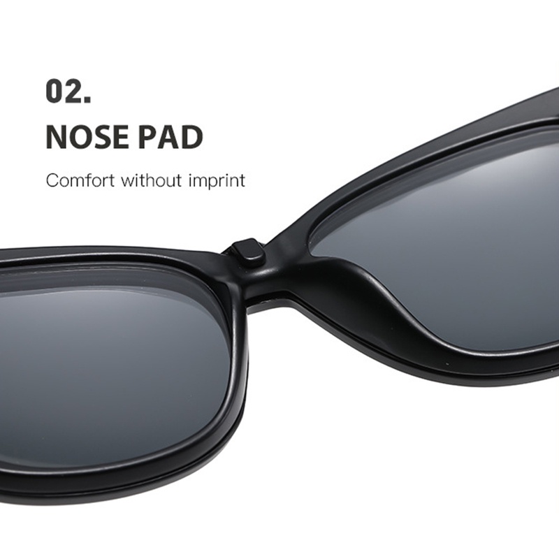 VIENDO Kính Mát Mắt Mèo Dạng Kẹp Từ Tính 2 Trong 1 Chống Tia UV400 Thích hợp cho đi xe đạp/ngoài trời/thể thao/lái (có thể cắt cận thị ống kính)