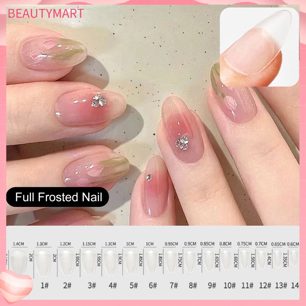 1 Hộp Móng Tay Giả Màu Nhám Siêu Mỏng Linh Hoạt Dễ Sử Dụng Cho Salon