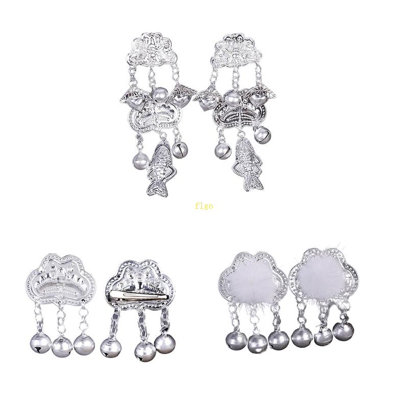 Kẹp Tóc Hình Cá Đính Chuông Và Tua Rua Dễ Thương Cho Bé Gái