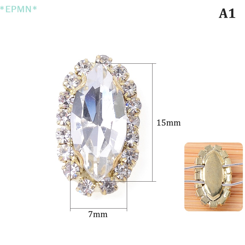 Hwetr Viên Đá Pha Lê Thủy Tinh 7 X 15Mm May Quần Áo DIY Mới