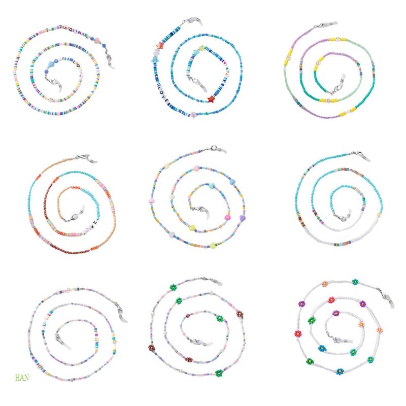 Dây Chuỗi Hạt Nhiều Màu Sắc Đeo Kính Mát Thời Trang Cho Nữ