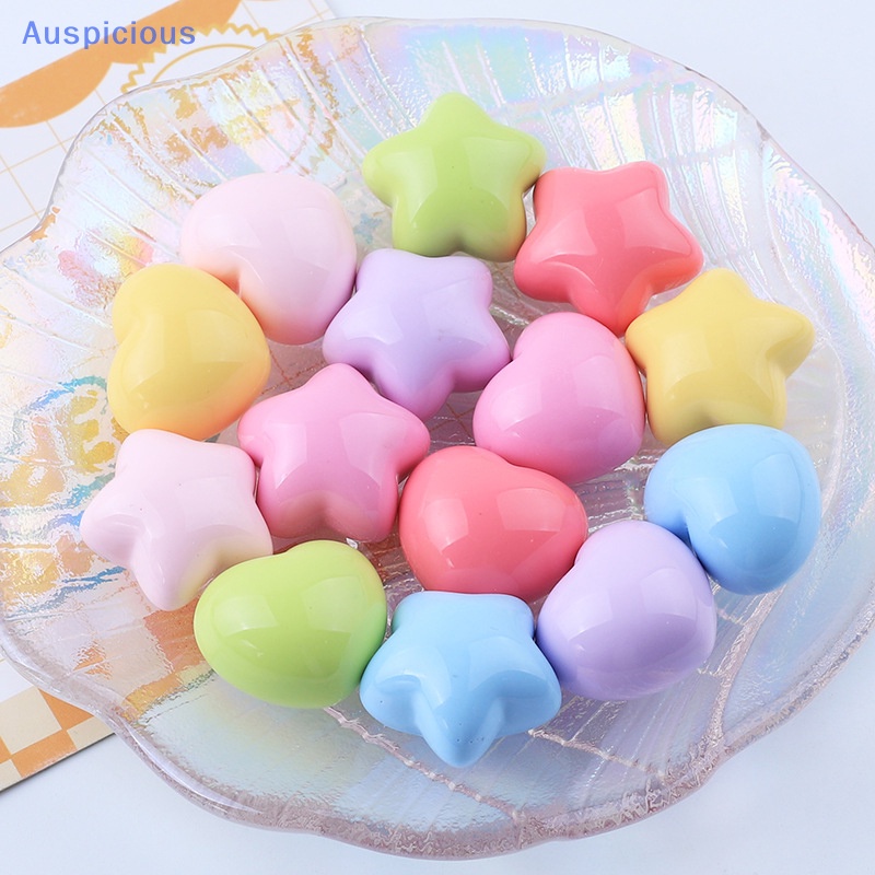 Set 10 Kẹp Tóc Hình Ngôi Sao / Trái Tim Bằng Nhựa Resin Dễ Thương DIY