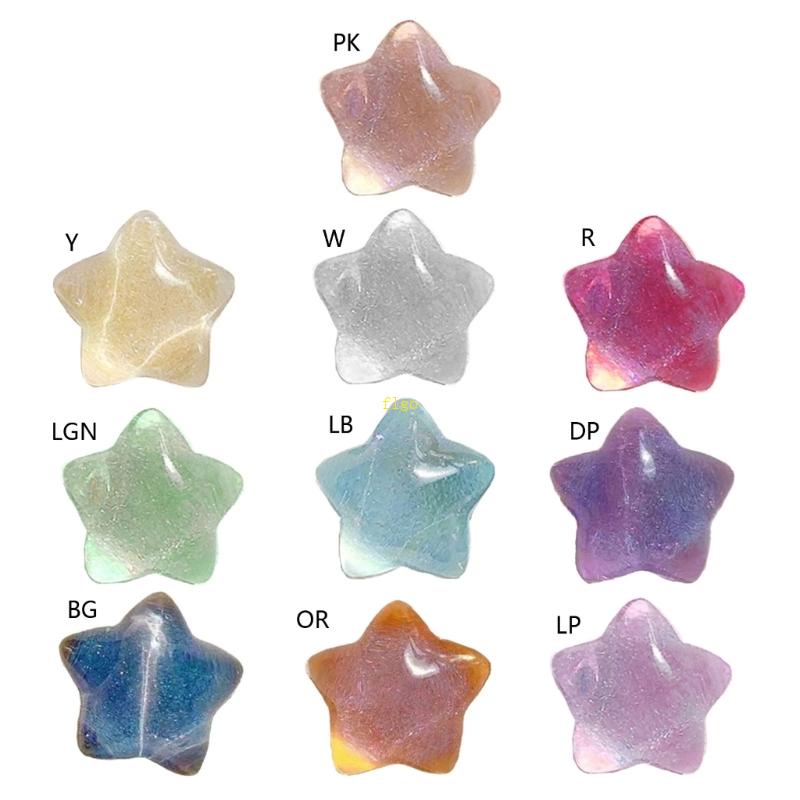 Flgo Khuyên Tai Acrylic Hình Ngôi Sao Năm Cánh Đính Hạt Lấp Lánh Dễ Thương