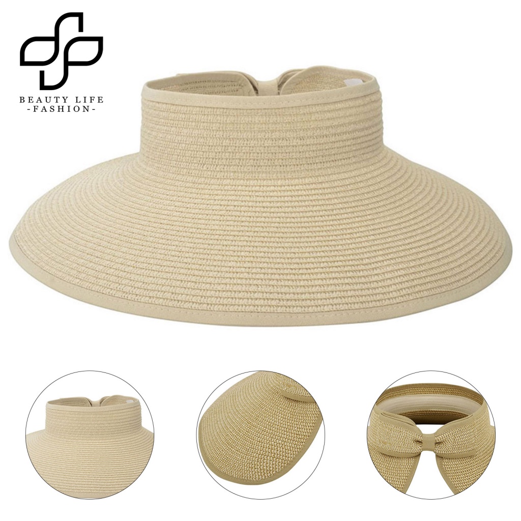 Nón Cối Phối Nơ Màu Sắc Tinh Khiết Thời Trang Mùa Hè Cho Nữ