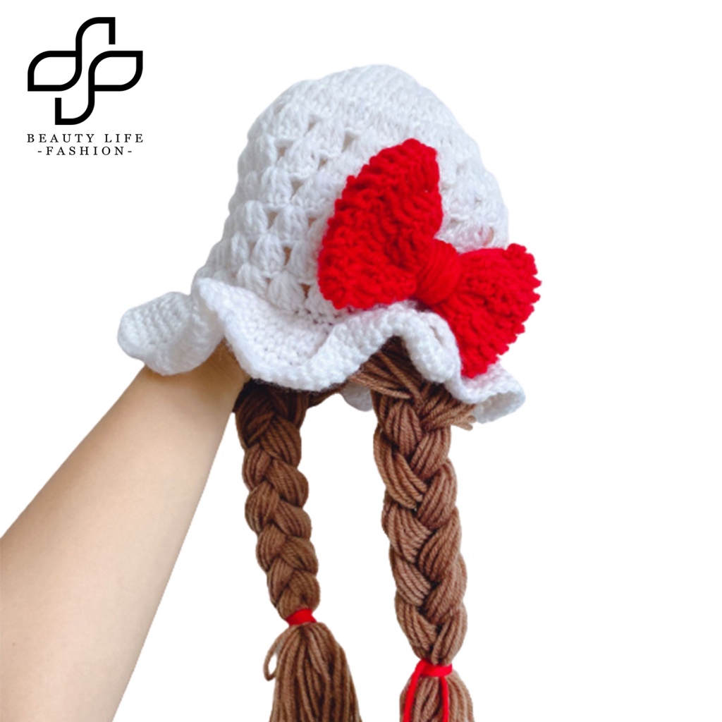 Nón Len Dệt Hoa Hướng Dương / Cherry Dùng Làm Đạo Cụ Chụp Ảnh Cho Bé Gái